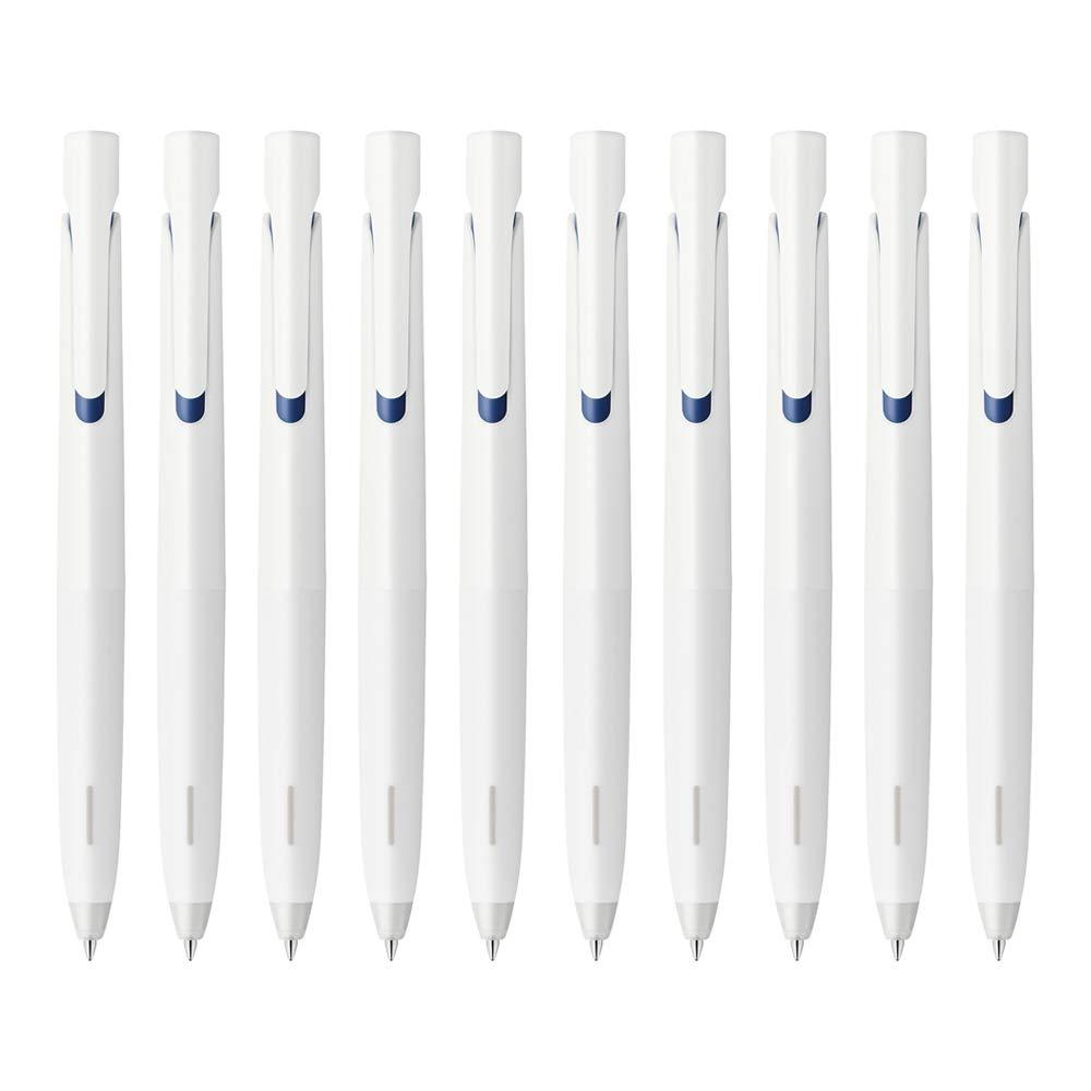 Zebra Premium Pen, Blen Oil-Based 0.5mm, White Body, Bright Blue Ink, 10pcs, Official Japan, Smooth 