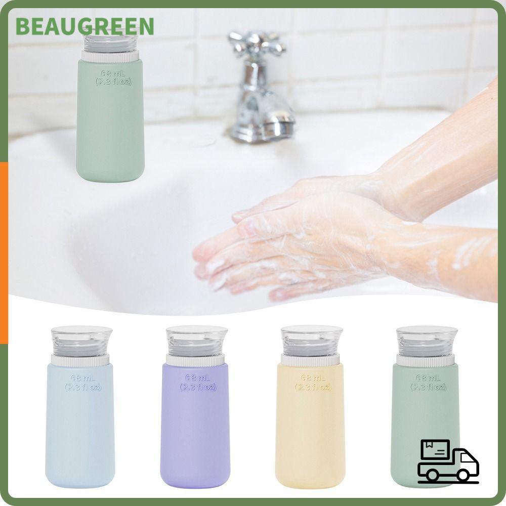 BEAUGREEN ขวดรีฟิลซิลิโคน, ภาชนะโลชั่นรีฟิลบีบ, 68ML/98ML แชมพูซิลิโคนสําหรับเดินทางย่อย