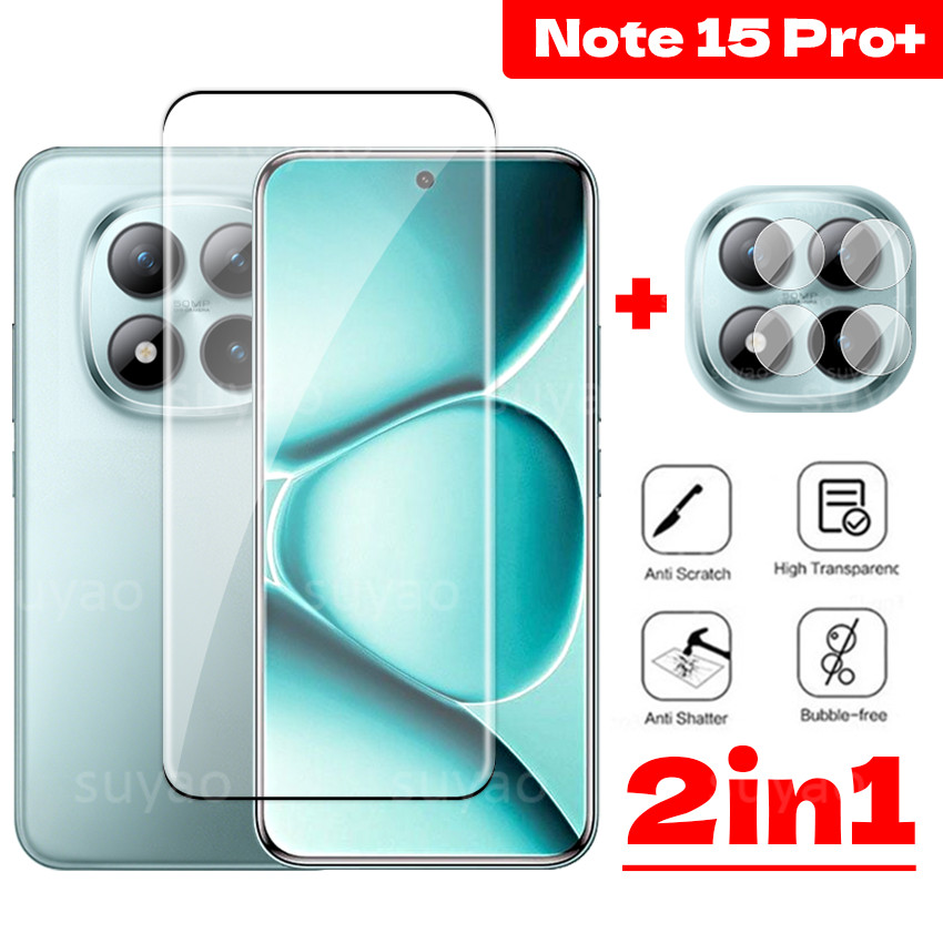 สําหรับRedmiหมายเหตุ15 Pro Plus ProPlus 2025 Premierเลนส์โทรศัพท์Full Clear Tempered Note15Pro + Note15 HDดูกล้องฟิล์มป้องกันกระจกAnti Scratch 9Hหน้าจอโค้งความแข็ง