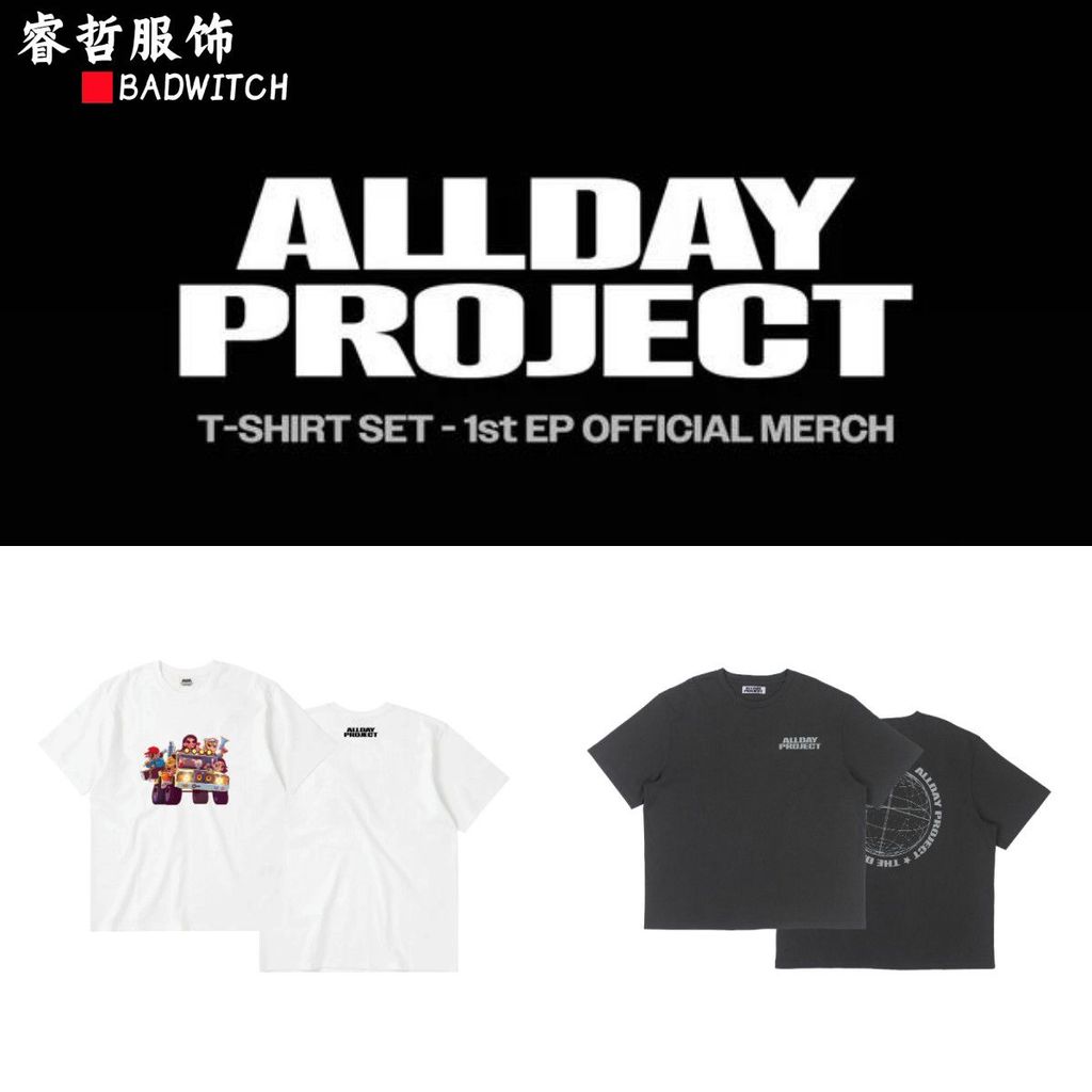 Kpop ALLDAY PROJECT ADP EP รอบคอผ้าฝ้าย T แขนสั้น Casual Top Man/ผู้หญิงเสื้อคู่สั้น