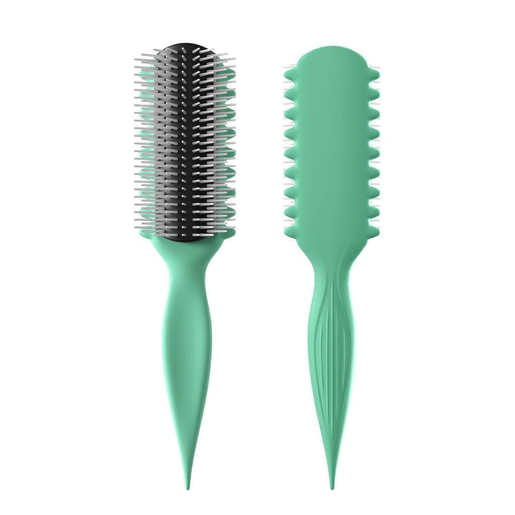 AM8:00 Curl Dinning Brush,9Rows Premium Stying Hairbrush สําหรับผมหยิก เสริม Curls Definition & Sepa