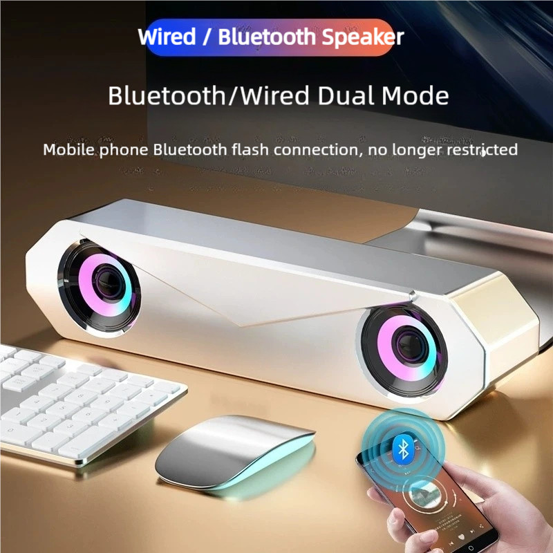 Bluetooth Speaker USB Wired Speaker Computer Soundbar Stereo Surround Subwoofer for Pc Laptop Theate