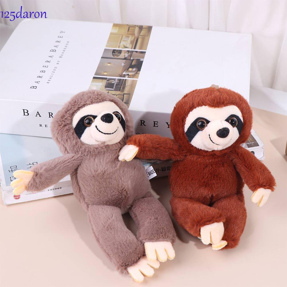 DARON1 ตุ๊กตา Sloth พวงกุญแจ, กระเป๋าตุ๊กตานุ่ม Charm Sloth จี้ขนาดเล็ก, ของเล่นเด็กตุ๊กตาสัตว์พวงกุ