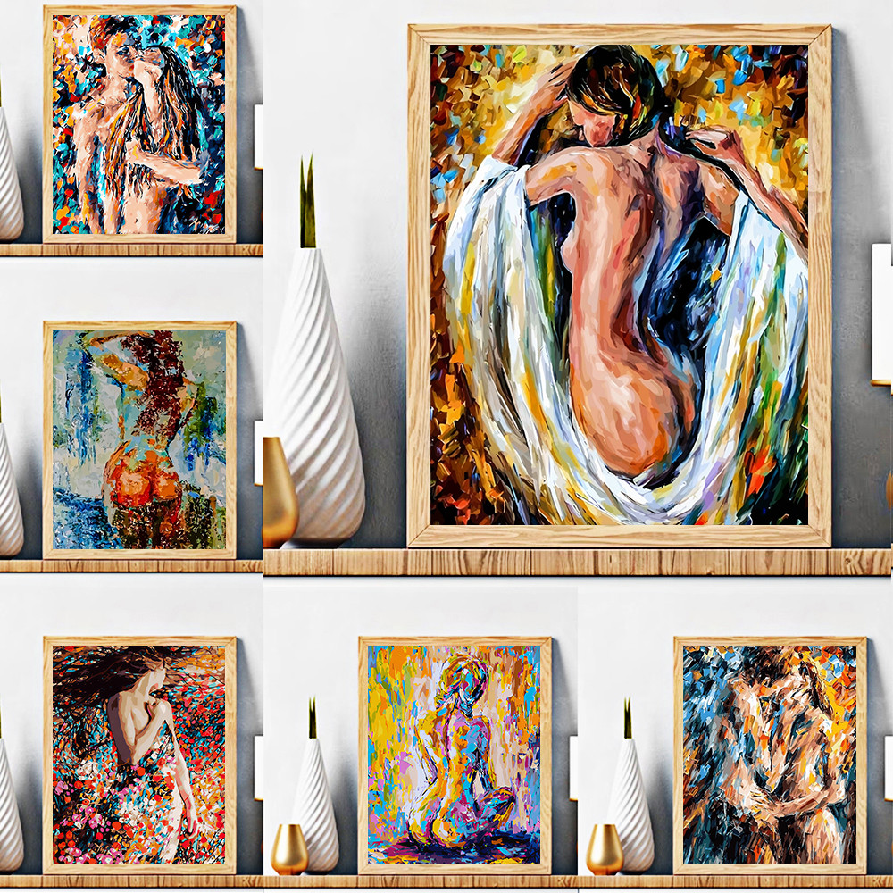 ศิลปะนามธรรม / ระบายสีตามตัวเลข / ศิลปะผนัง / ภาพวาดผ้าใบ / ตกแต่งห้องนั่งเล่น / ตกแต่งบ้าน / วอลล์เปเปอร์