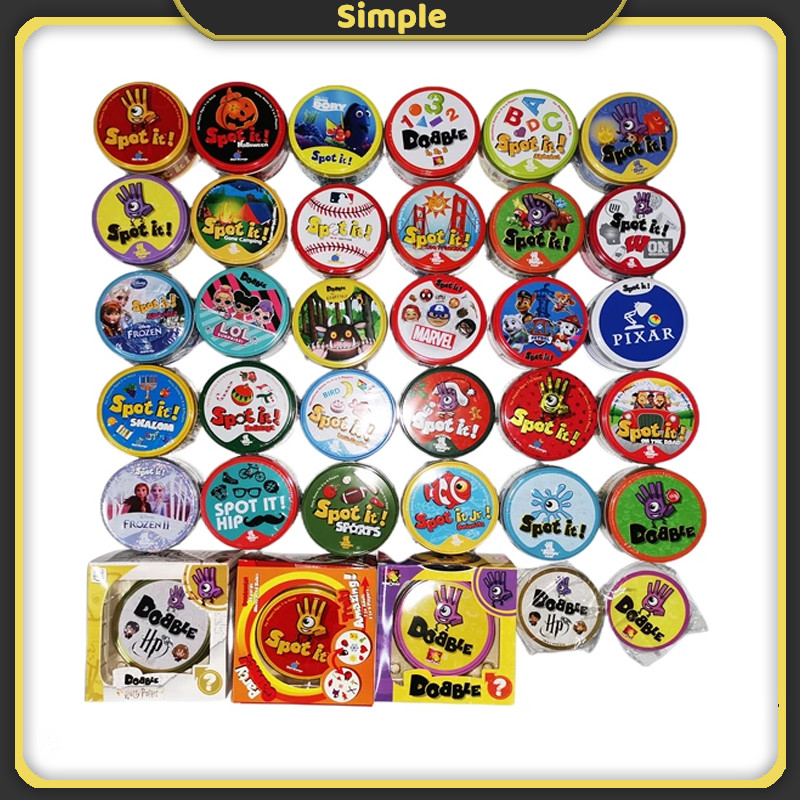 Dobble ฮิต! 55 การ์ดเกม Doreamon Hello Kitty Disney Minions Pixar Frozen Family Party Card Game 2 กา