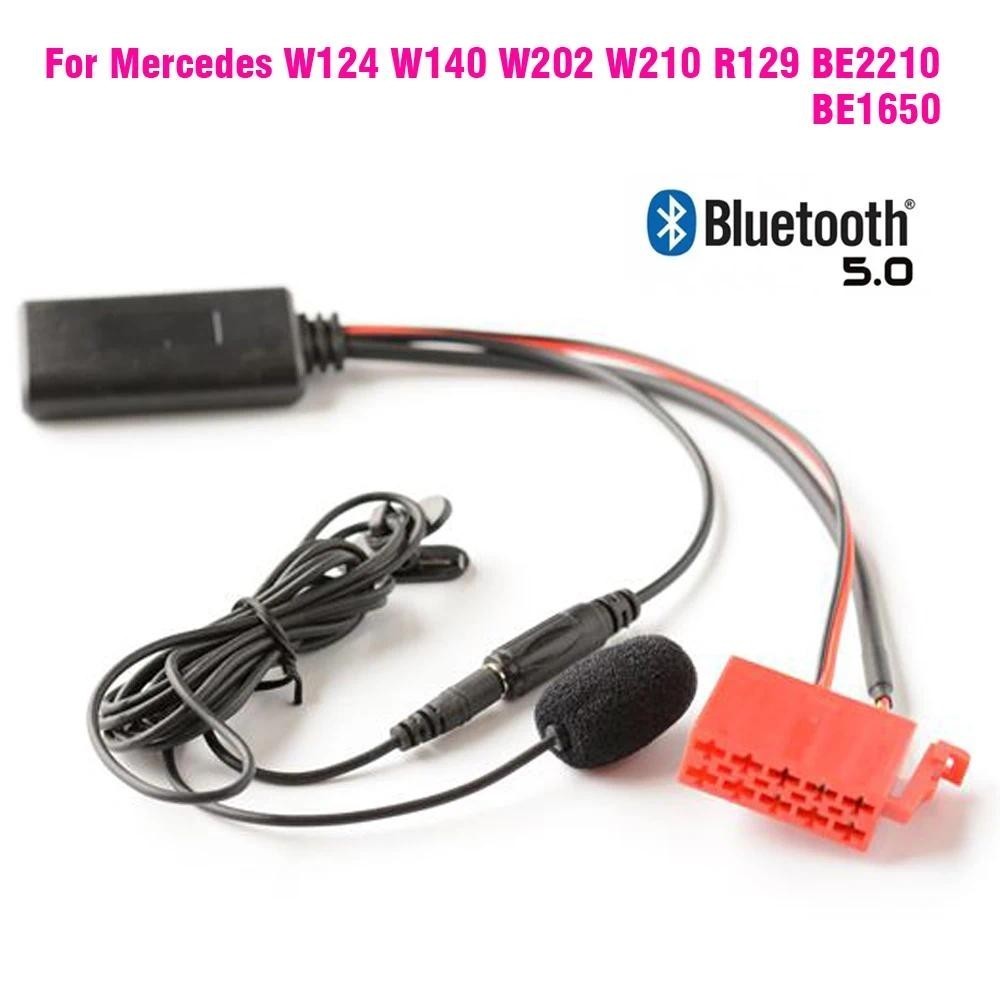 รถบลูทูธอะแดปเตอร์ไมโครโฟนไร้สายสเตอริโอAUX INเพลงสําหรับMercedes W124 W140 W202 W210 R129 BE2210 BE