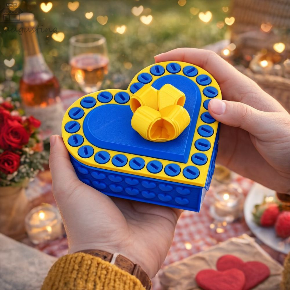 AUGUSTINA Prank สกรูกล่อง,ที่ถอดออกได้รูปหัวใจ Annoying ของขวัญกล่อง, Interactive เกม 8 ซม.เครื่องปร