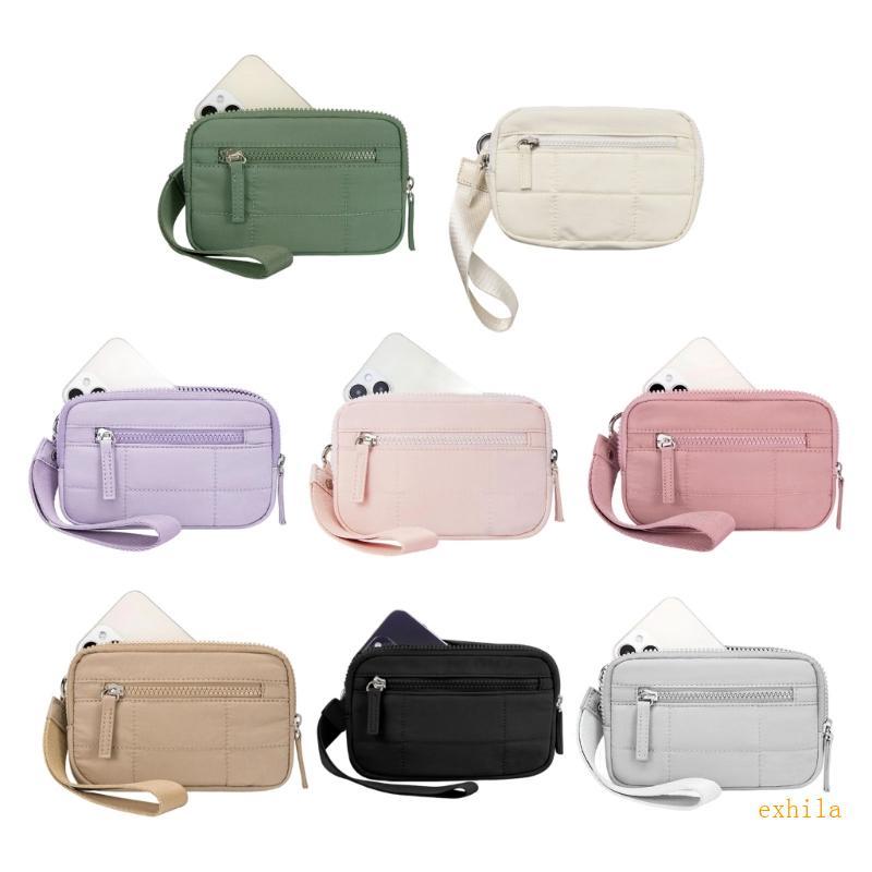 Exhila Keychain Wallet Coin Pouch Wristlet Wallet Coin Pouch Quilted Credit Card Holder