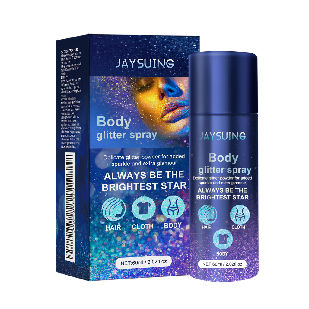 Jaysuing Flash Spray, Party Atmosphere Brightening Glitter Powder Highlighter Spray