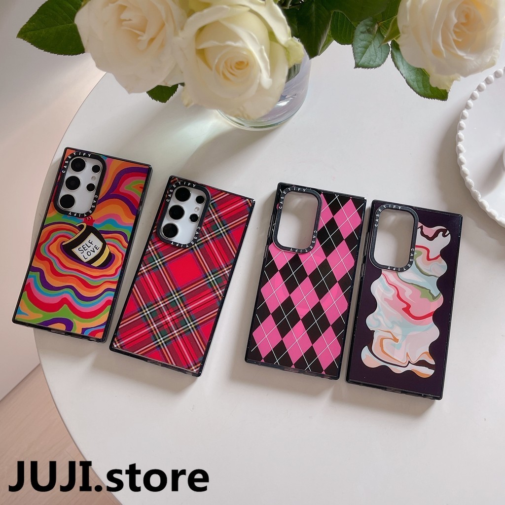 รักตัวเองแม้แต่ CASETIFG พร้อมกล่องแม่เหล็กชาร์จไร้สายแม่เหล็กโปร่งใสอะคริลิคเคสโทรศัพท์สําหรับ Sams