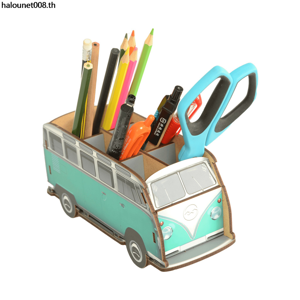 Creative Retro Van Creative Fiber Plate Pen Holder Storage Box Ready Stock