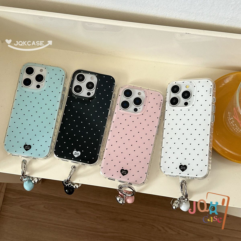 เคสไอโฟน 11 17 สำหรับ iPhone 17 13 15 16 11 12 14 Pro Max 17Air 16 15 14 Plus ปกอ่อน IMD ลาย Polka Dot หรูหราใหม่