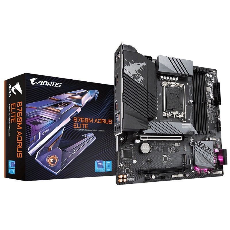 GIGABYTE GIGABYTE B760M AORUS ELITED5 เมนบอร์ดเหมาะสําหรับ CPU13400/13600KF แกะสลักขนาดเล็ก
