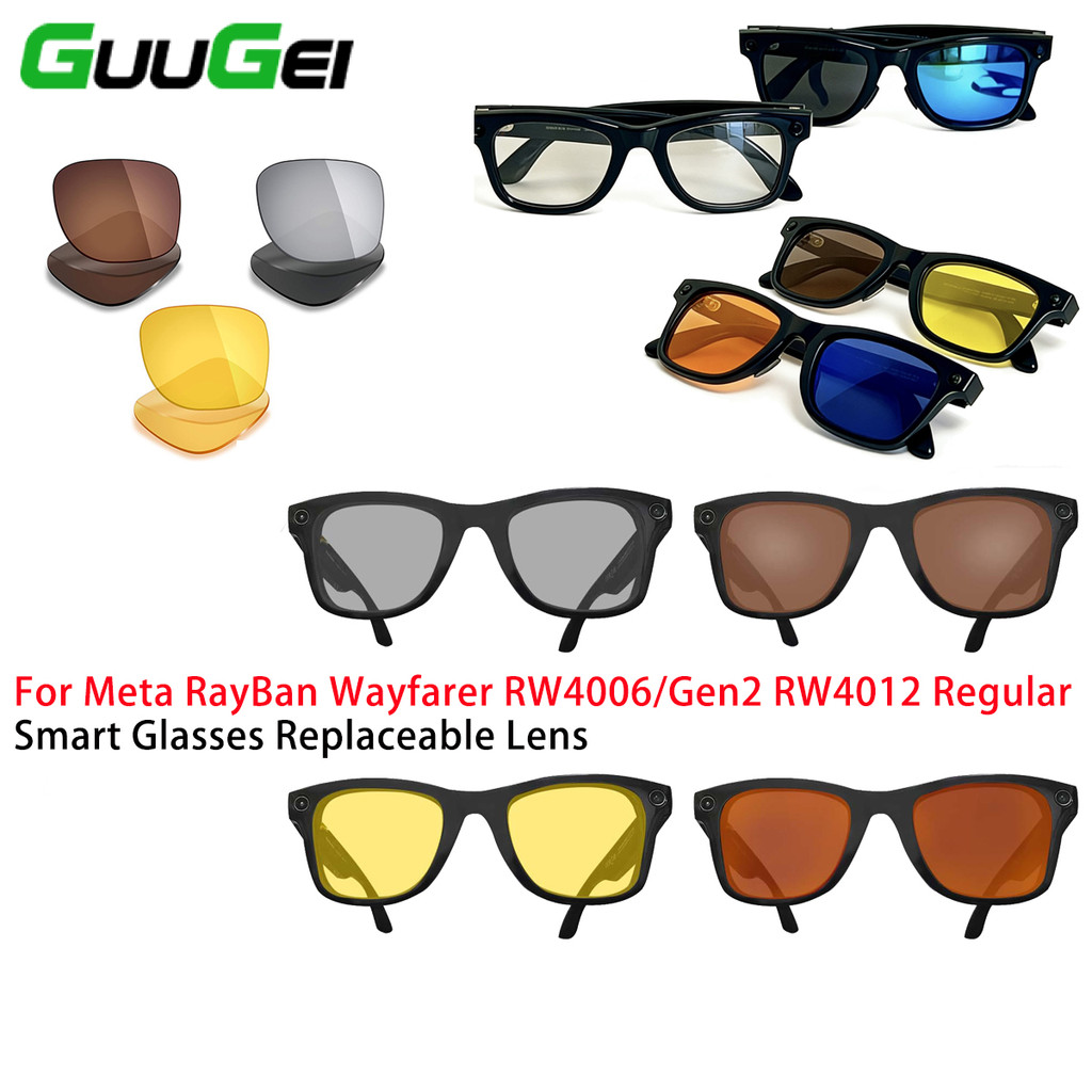 GUUGEI เลนส์สำรองป้องกันรอยขีดข่วน RW4006 Meta สำหรับแว่นกันแดด RayBan Wayfarer RW4012 ขนาด 50 มม.
