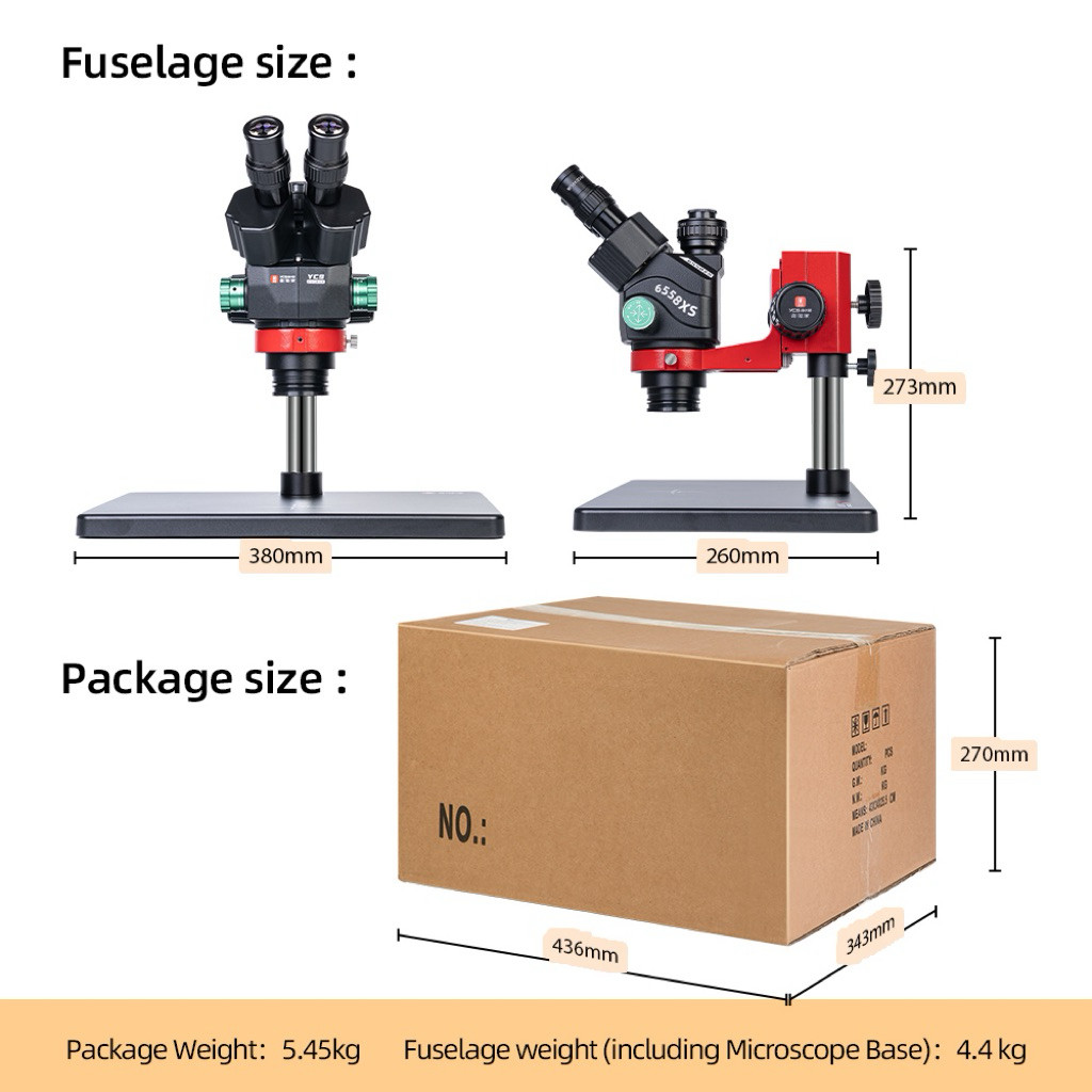 กล้องจุลทรรศน์สเตอริโอแบบหมุนได้ YCS 6558XS พร้อมซูม สำหรับซ่อมโทรศัพท์มือถือ อุปกรณ์ซ่อมอิเล็กทรอนิ