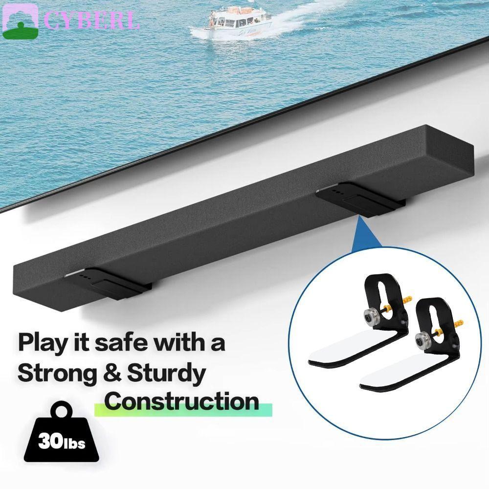 CYBERLINX Soundbar Mount Shelf, Universal Mounting Brackets L Shaped Brackets, Metal Brackets Stylis