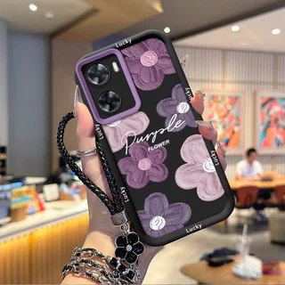 เคสสําหรับ OPPO A6x เคสโทรศัพท์ซิลิโคนอ่อนนุ่มเทรนด์ภาพสีดํา TYHS