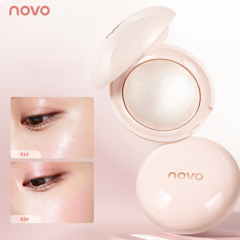 NOVO แป้งไฮไลท์ประกายมุกมีความละเอียดอ่อนและเป็นธรรมชาติ ช่วยให้คอนทัวร์ดูสดใสขึ้นแบบสามมิติ
