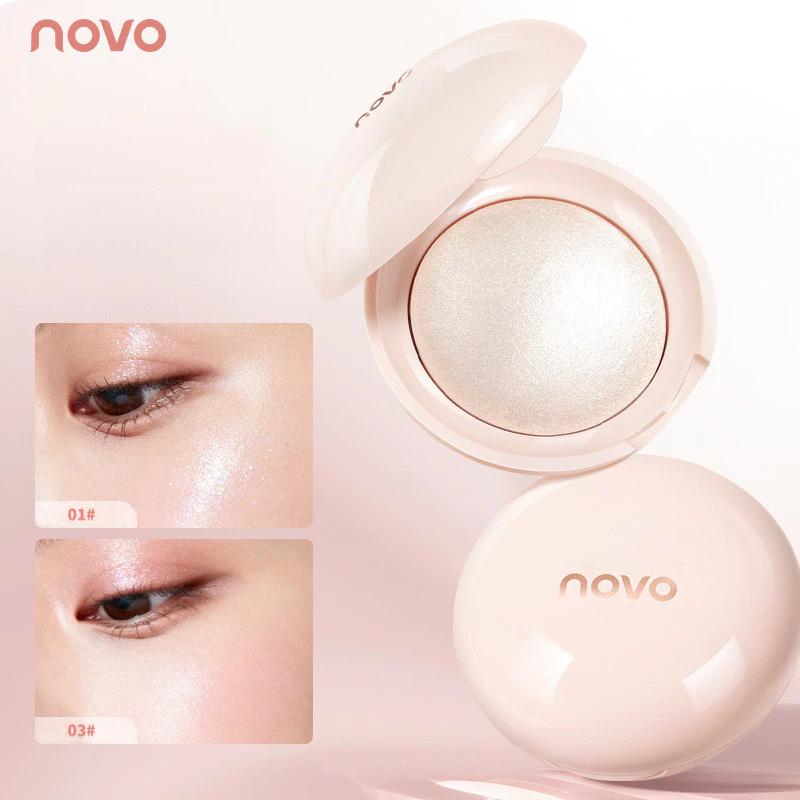 NOVO แป้งไฮไลท์ประกายมุกมีความละเอียดอ่อนและเป็นธรรมชาติ ช่วยให้คอนทัวร์ดูสดใสขึ้นแบบสามมิติ