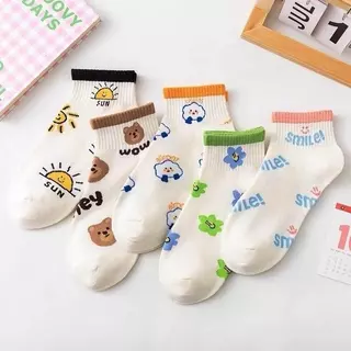 SY SHOP899 ถุงเท้าข้อสั้น (1แพ็ค/10คู่) ถุงเท้าแฟชั่นเกาหลี มีให้เลือกหลายแบบ ใส่สบาย