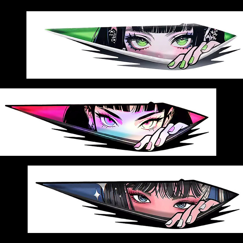 二元动漫车贴眼神IDM少女电动车摩托车车车贴纸สองมิติภาพเคลื่อนไหวสติกเกอร์รถตา IDM สาวไฟฟ้า20251230