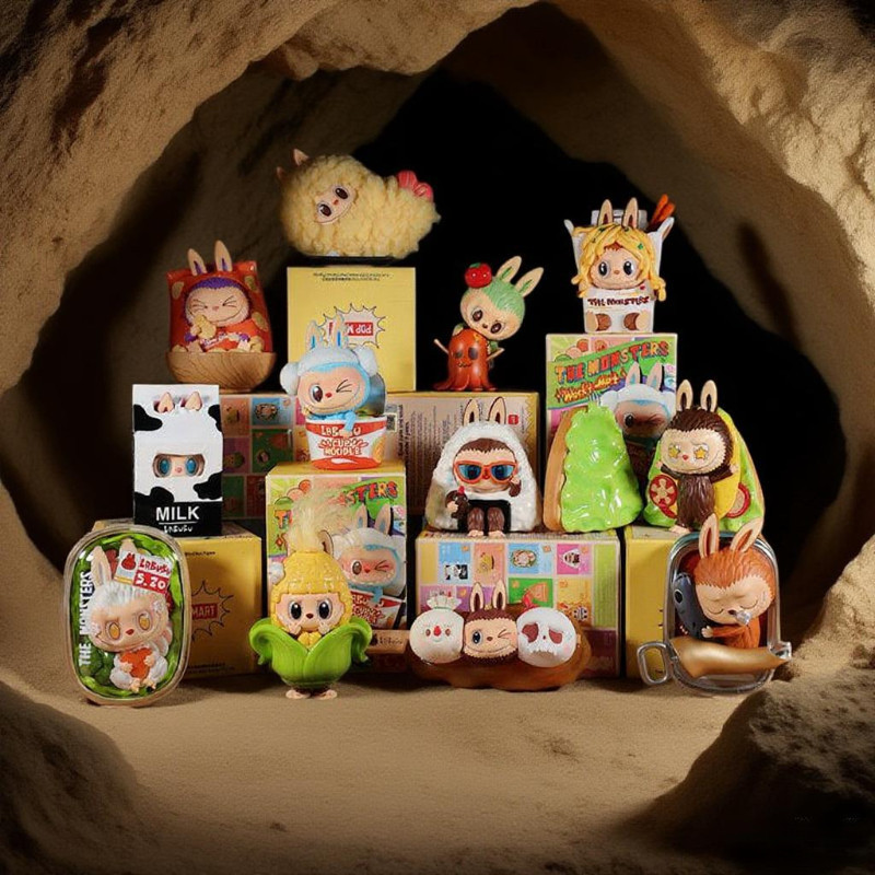 P POPMART LABUBU แปลกรสร้านสะดวกซื้อซีรีส์ฟิกเกอร์ของเล่นปริศนากล่องของขวัญ