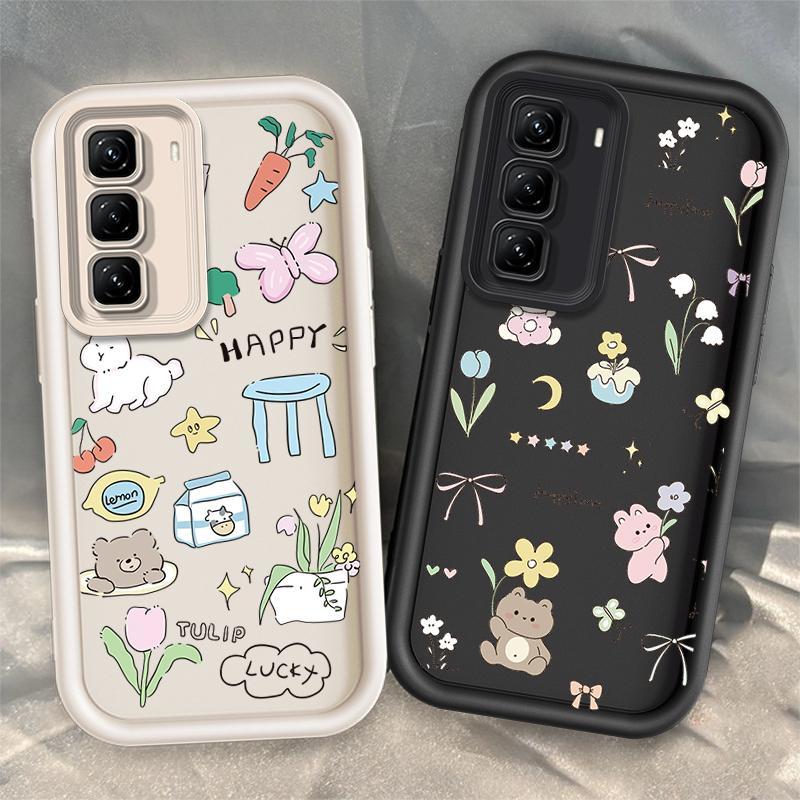 ปลอกสําหรับ INFINIX HOT 50 4G INFINIX X6882 X6882B น่ารักซิลิโคนกระต่ายโบว์กันกระแทก