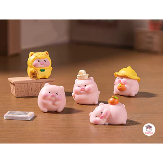 หมูหมวกเหลือง [ เซต 6 ชิ้น ] ตุ๊กตาจิ๋ว โมเดลจิ๋ว แต่งสวน ตุ๊กตาแต่งสวนจิ๋ว ตุ๊กตาจัดสวนถาด