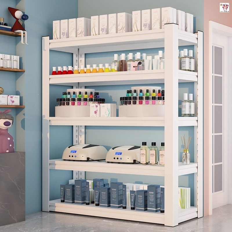 ชั้นวางเครื่องสำอาง ชั้นเก็บของใช้ในบ้าน สีชมพู ชั้นวางตั้งพื้น 置物架  收纳架 落地展示架 - รูปที่ 2