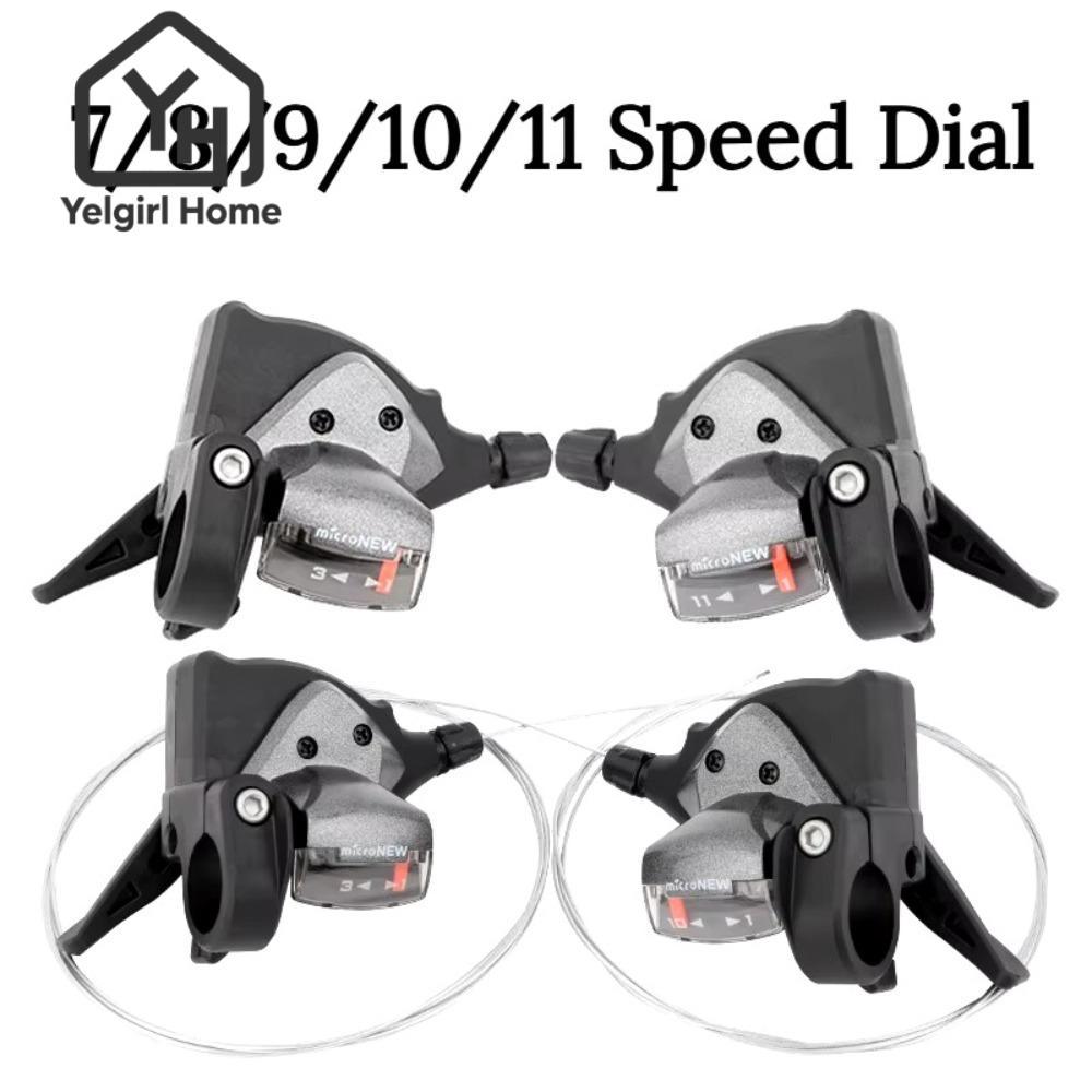 Yelgirlb Mountain Bike Shifter, 7/8/9/10/11Speed Universal จักรยาน Levers Shifter, ทนทานซ้ายขวา Thum
