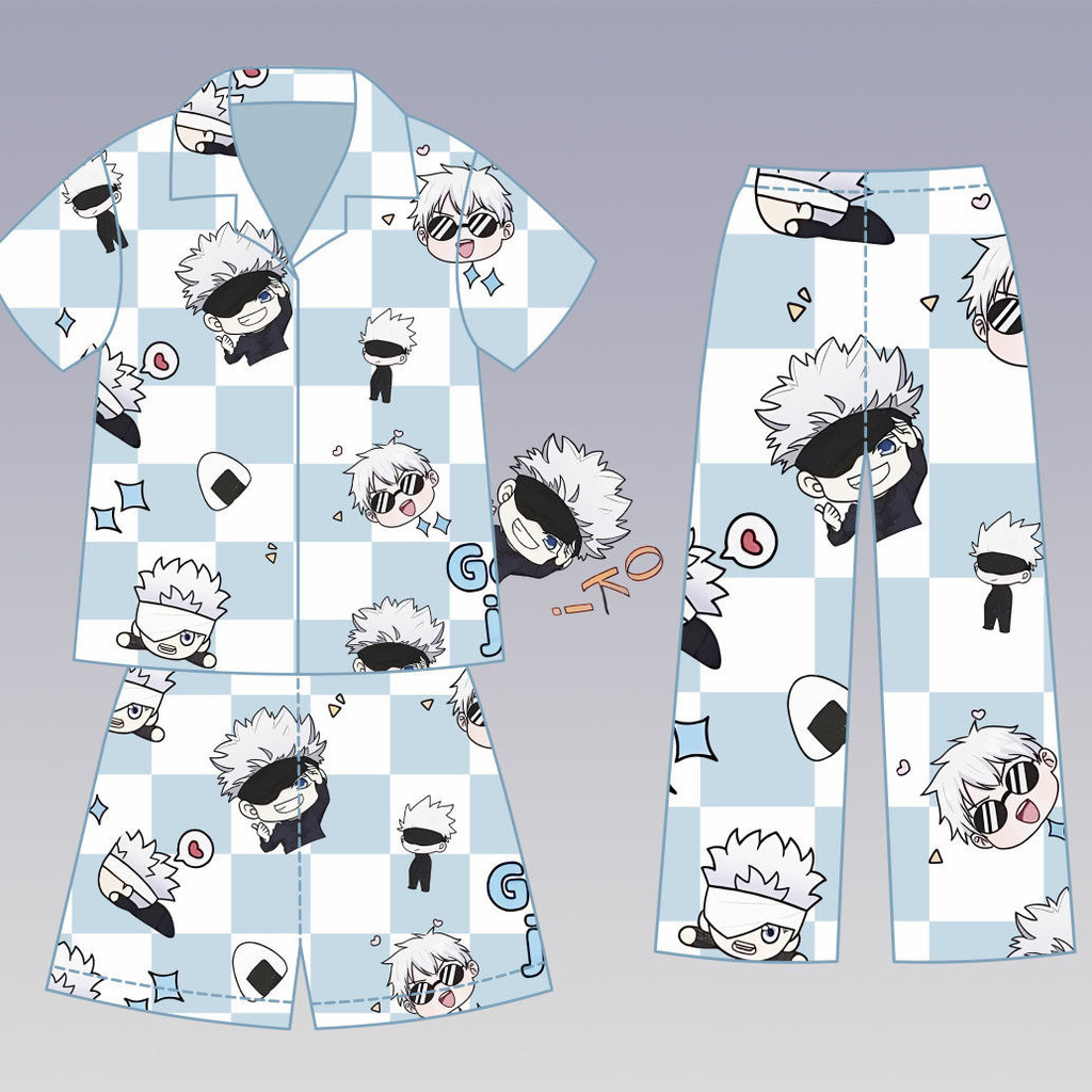ฤดูร้อนสไตล์ใหม่สะกดการต่อสู้ Gojo Go ชุดนอนชุดชายการ์ตูนน่ารักหลวมสองมิติ cos Homewear20260104