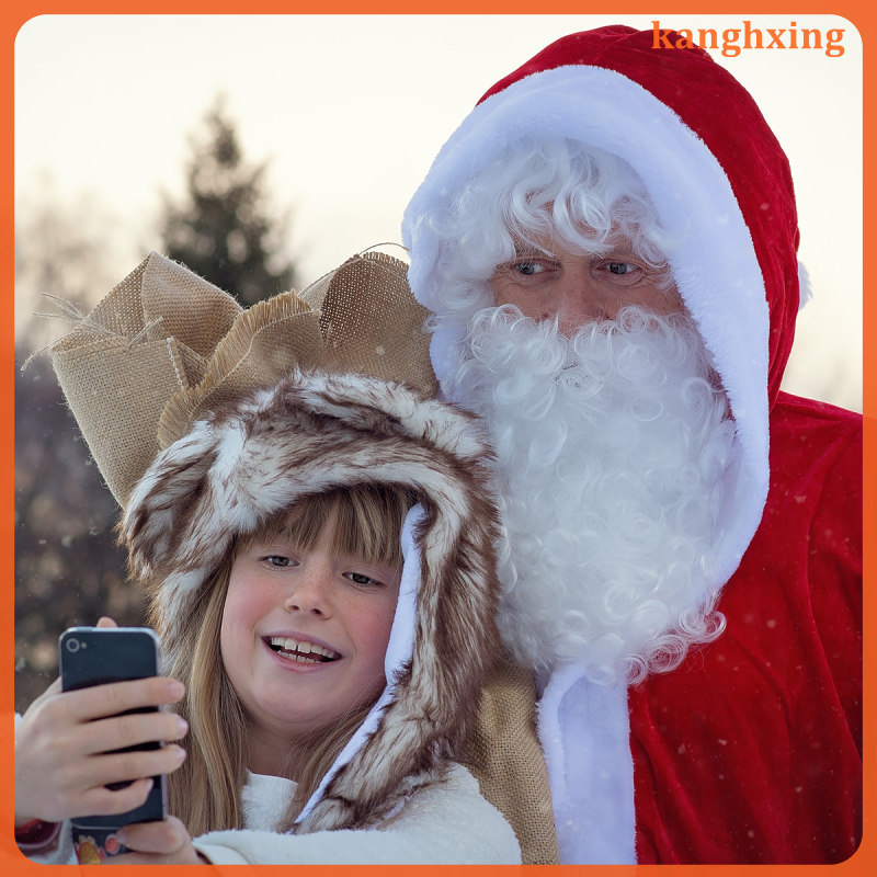 คอสเพลย์วิกผม Man หมวก Gnome เคราปลอมเครื่องแต่งกาย Wigs Santa สําหรับตุ๊กตา Christmas Party kangghx