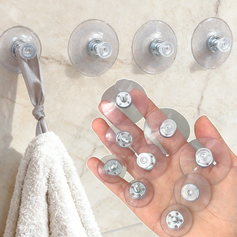 ร้านมิกะ ▏ 5ชิ้นใสที่มีประสิทธิภาพถ้วยดูด ม4ม5ม6สกรูยึดชุดกันลื่นการดูดซับสูญญากาศตะขอไม่ทําเครื่องหมายติดตั้งวงเล็บอุปกรณ์ - รูปที่ 7