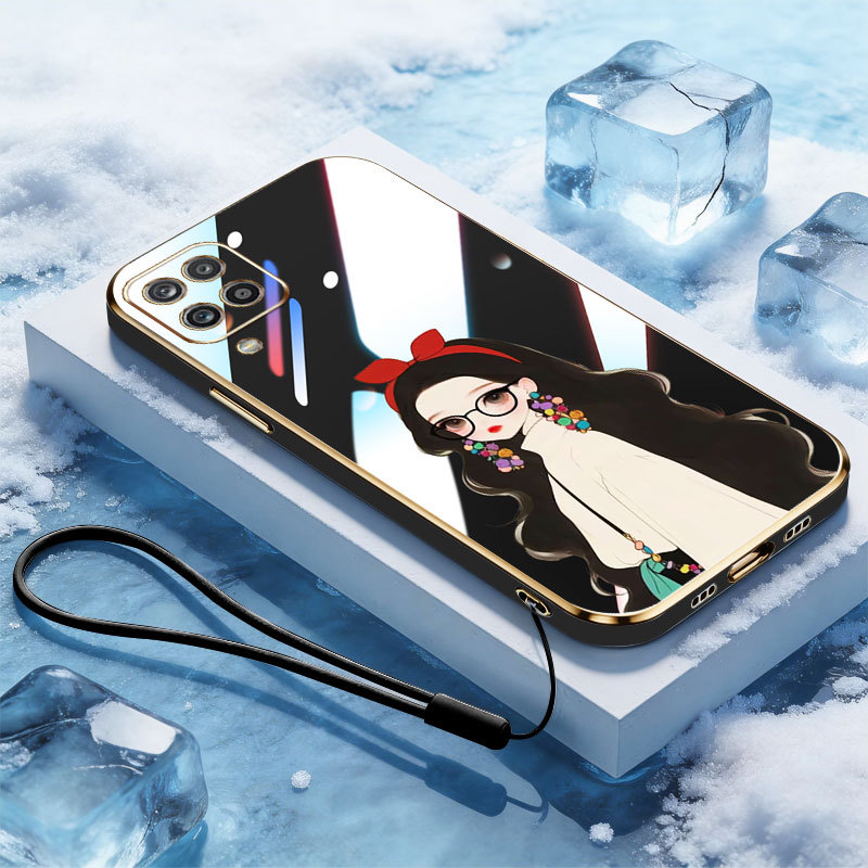 VRQR สําหรับ Samsung Galaxy A12 M12 F12 A22 M22 F22 M32 4G 5G A12 Nacho A12S เด็กสาวฟรีเชือกแขวนกันก