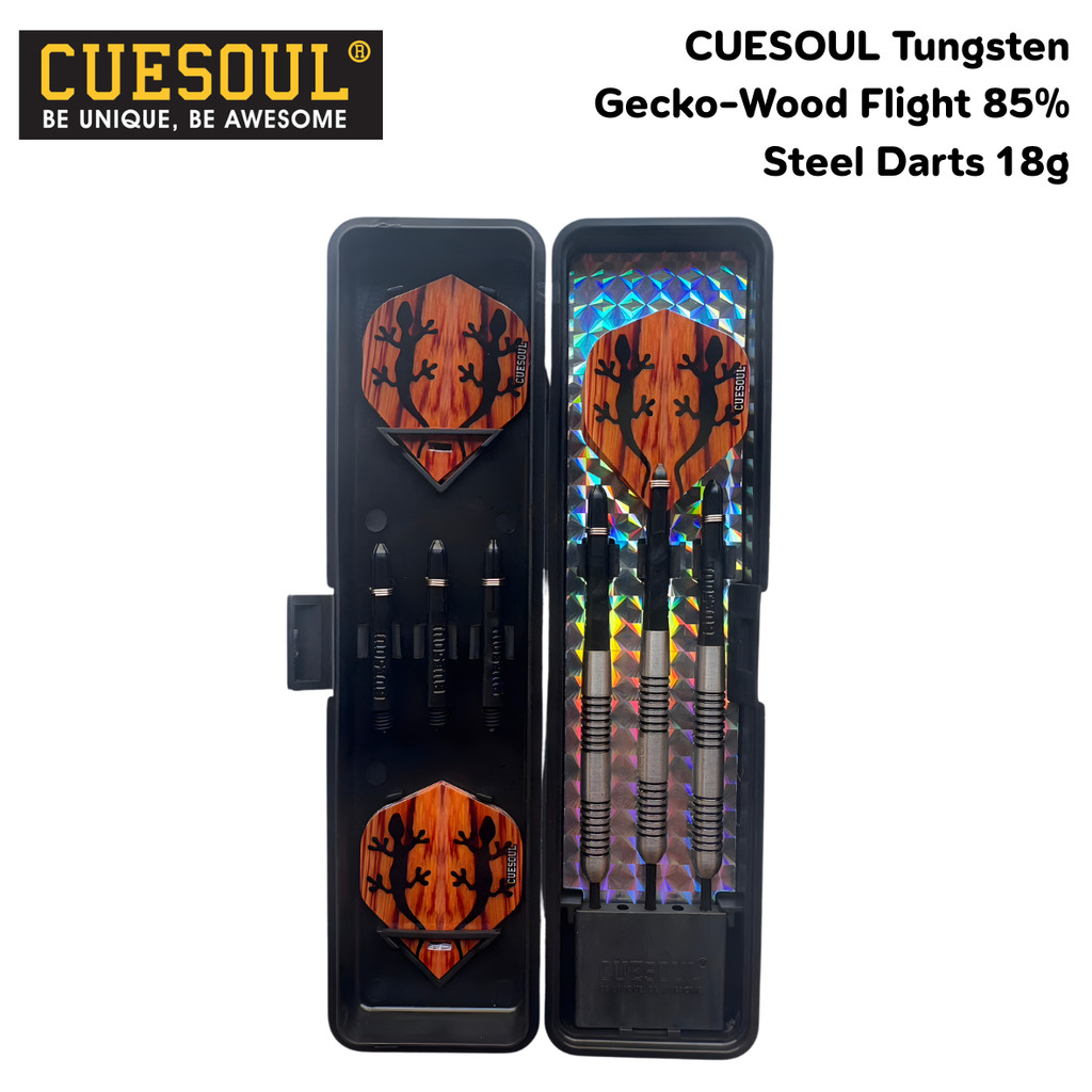 ลูกดอกปาเป้า Cuesoul Tungsten Gecko-Wood Flight 85%Tungsten Steel Darts 18g