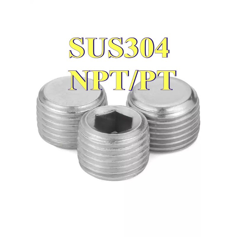 304 ปลั๊กหกเหลี่ยมสแตนเลส NPT/PT ลวดด้านนอกปลั๊กตุ๊กตา 2RC ท่อปลั๊กคอ NPT ปลั๊กน้ํามัน GHW