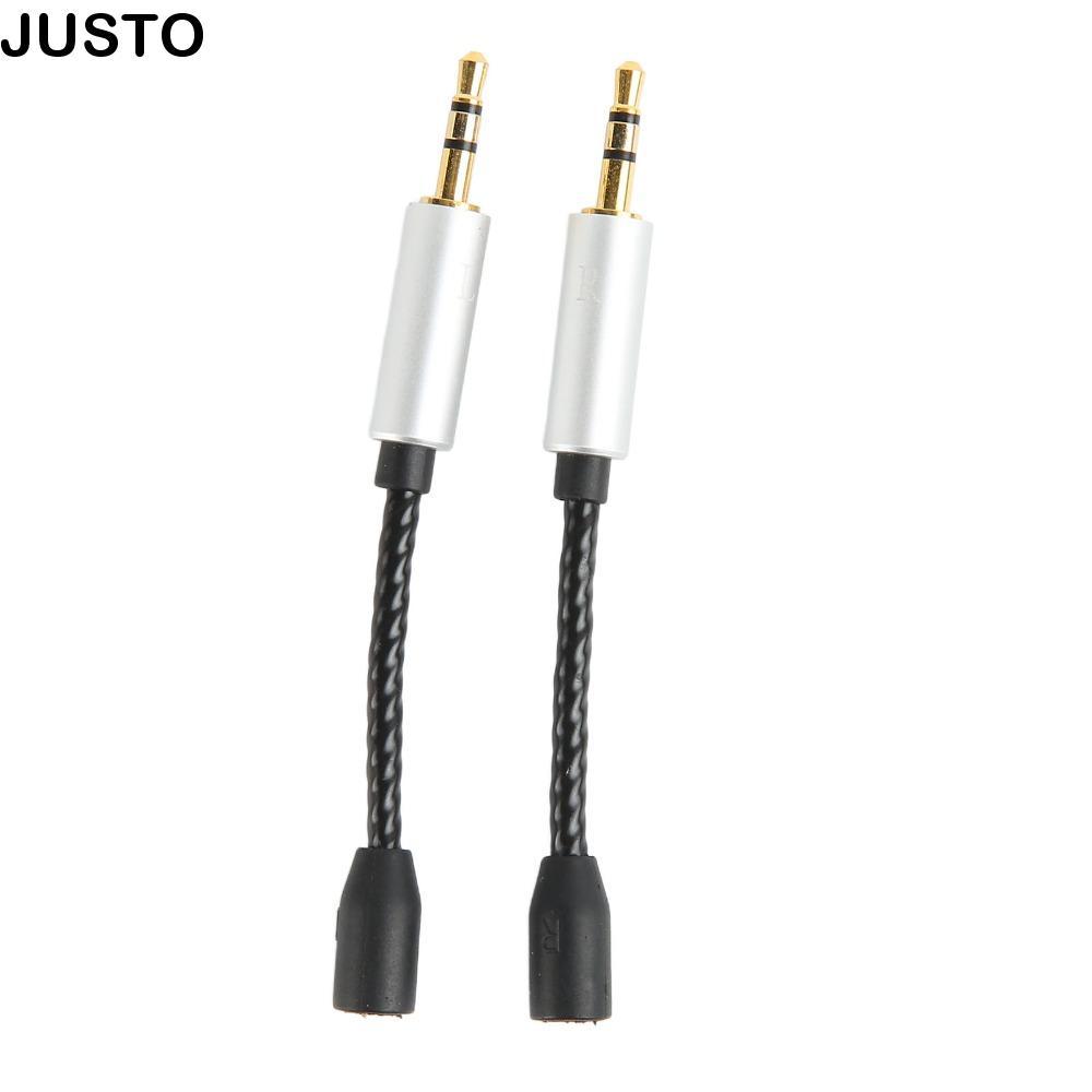 JUSTO 2PCS สําหรับ MMCX ถึง 2.5 มม., หญิงถึงชาย Gold Plated Interface Lossless การ์ดเสียง, สายอะแดปเ