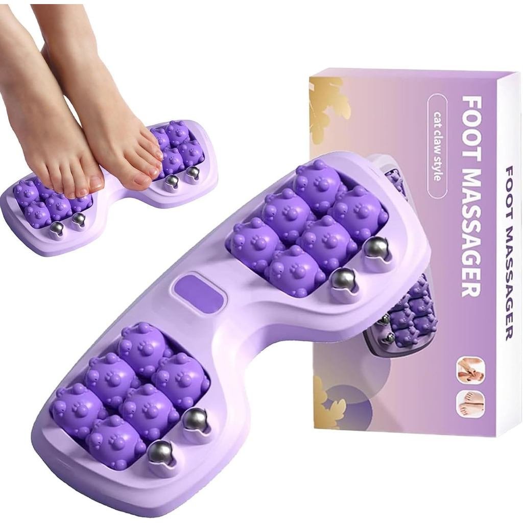 Portable Dual Foot Massage Roller, Foot Massager Roller for Plantar Fasciitis Massager, Deep Tissue 