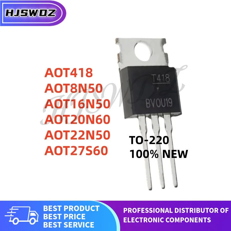 10PCS AOT8N50 AOT16N50 AOT20N60 AOT22N50 AOT27S60 AOT418 T8N50 T16N50 T20N60 T22N50 T27S60 T418 Y7PU