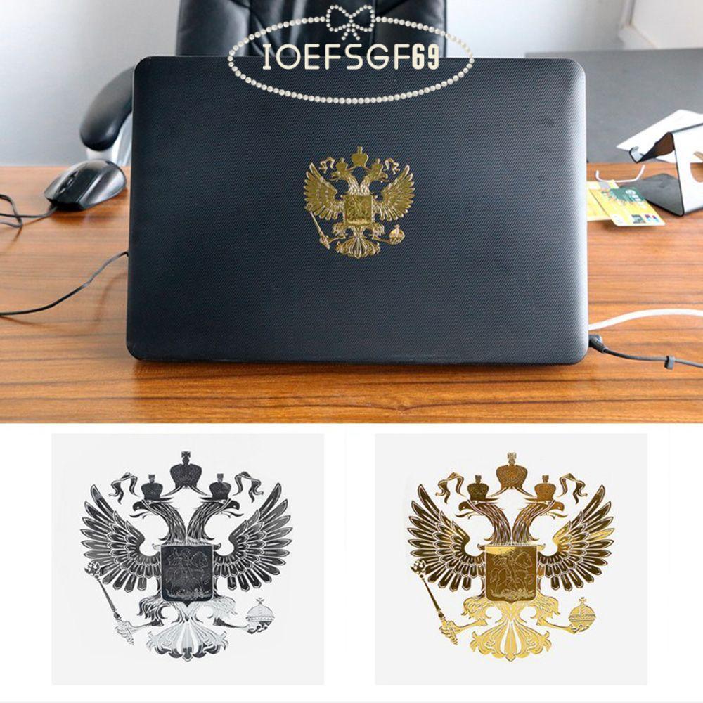 IOEFSGF69 Coat of Arms of Russia Gold และ Silver Laptop Auto Decals โลหะนิกเกิล