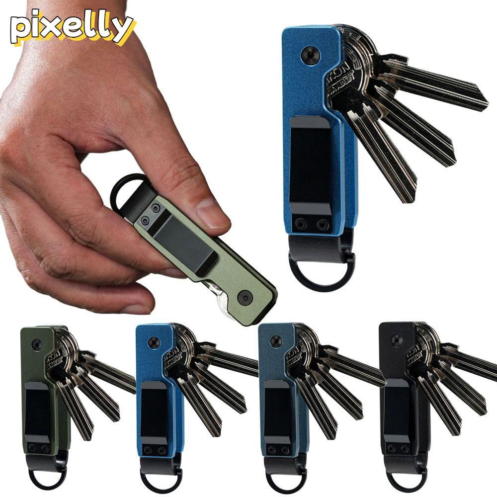 PIXILLY Key Organizer, Minimalist Holds 2-5 Keys Key Holder, Metal Compact Keys Bag Outdoor