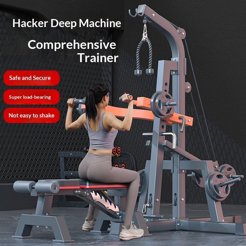 เครื่อง Hack Squat พร้อม Lat Pulldown นั่งแถวและม้านั่งกดสำหรับการฝึกอบรมเชิงพาณิชย์ที่บ้าน