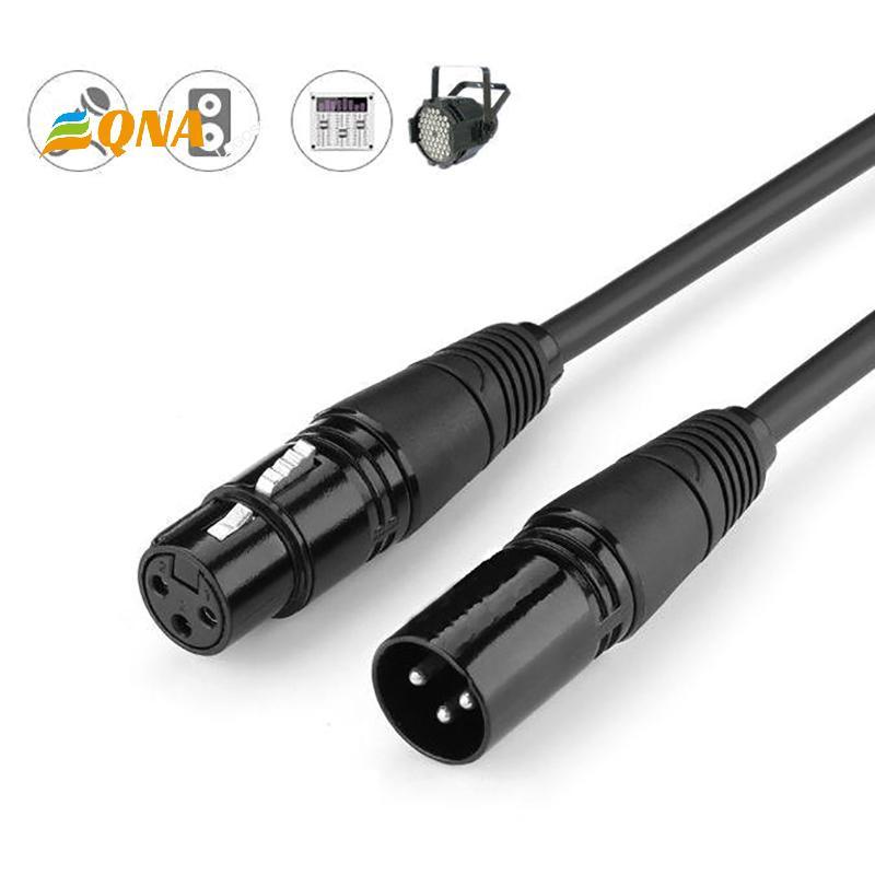 [QNA] DMX 3-PIN DMX512 สายชายกับหญิง LED PAR ไฟเวทีสายสัญญาณ DMX อุปกรณ์ Dj DMX512 สายสัญญาณขั้วต่อ 