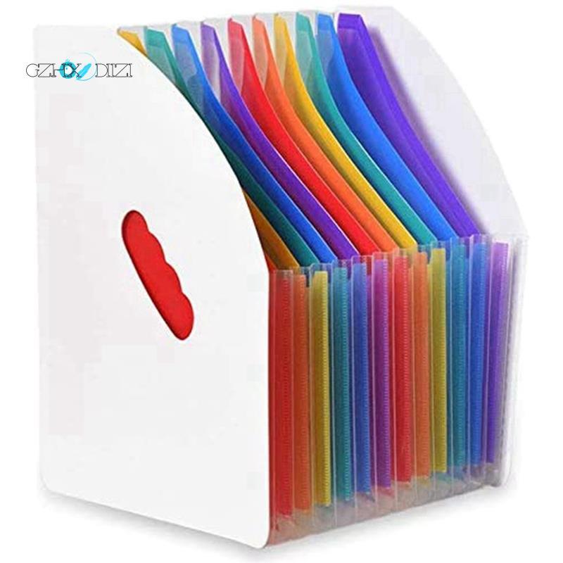 GzhxdiiziExtending File Holder โฟลเดอร์แนวตั้ง A4 แนวตั้งตะกร้าเก็บแฟ้มเดสก์ท็อป 13 Pocket File Hold