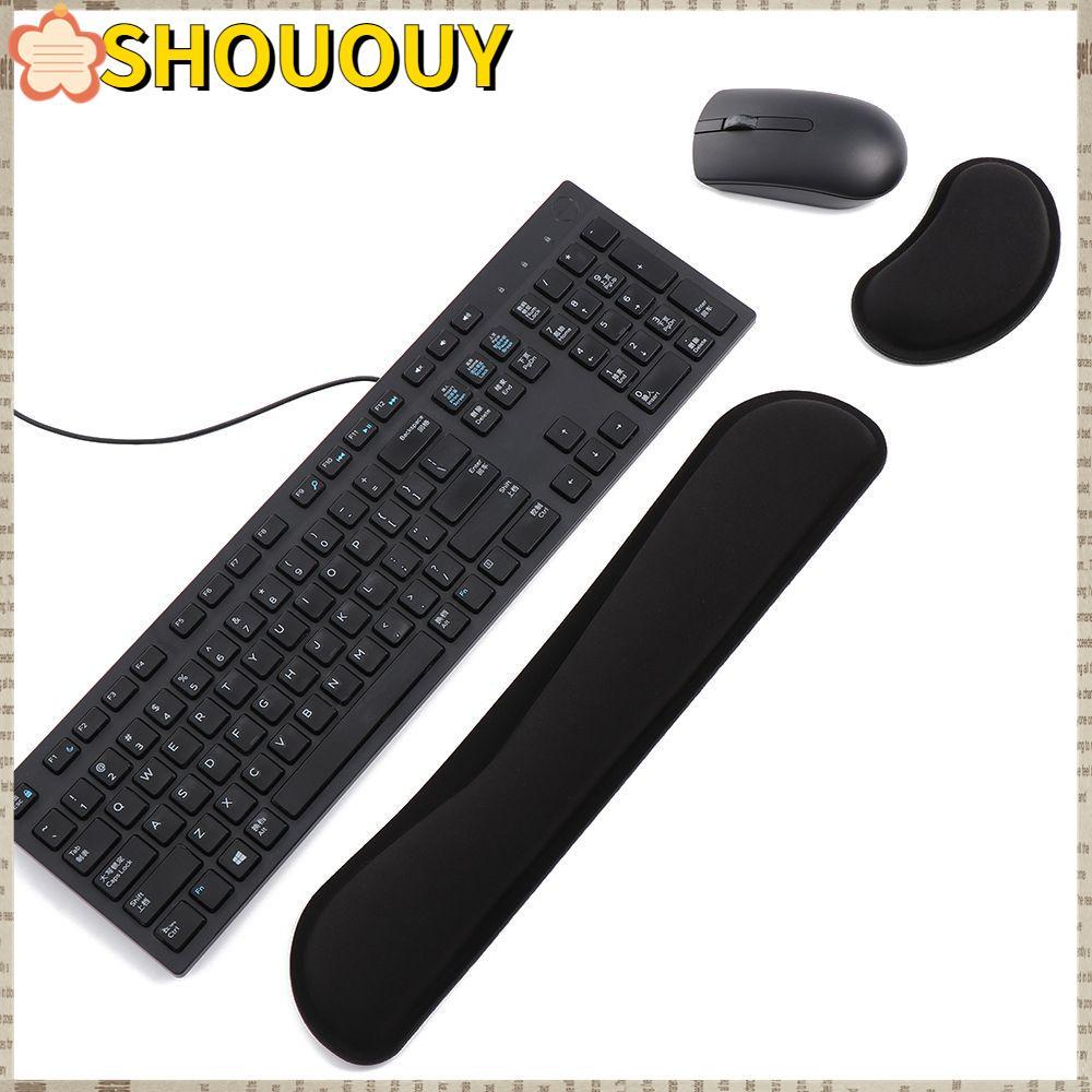 SHOUUY Mice Pad ฟองน้ําหน่วยความจํามือสนับสนุนข้อมือแผ่นรองคีย์บอร์ด