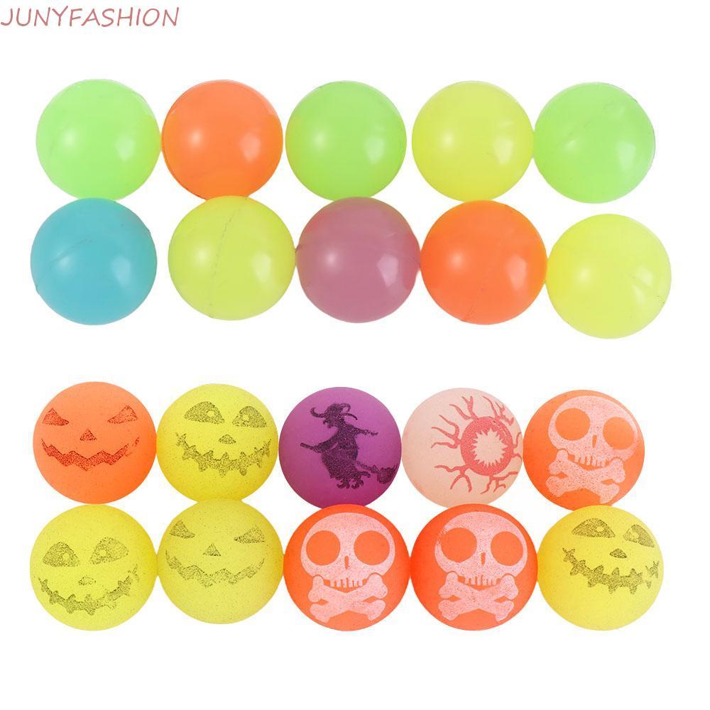 JUNYFASHION 10 ชิ้น/เซ็ต Halloween Bouncy Balls, Stretch Eyeballs Glow-in-the-Dark Bouncy Eyeball, น