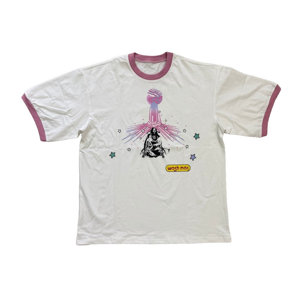 เสื้อยืดแขนสั้นสีไวน์แดง Kapital Ringer Tee
