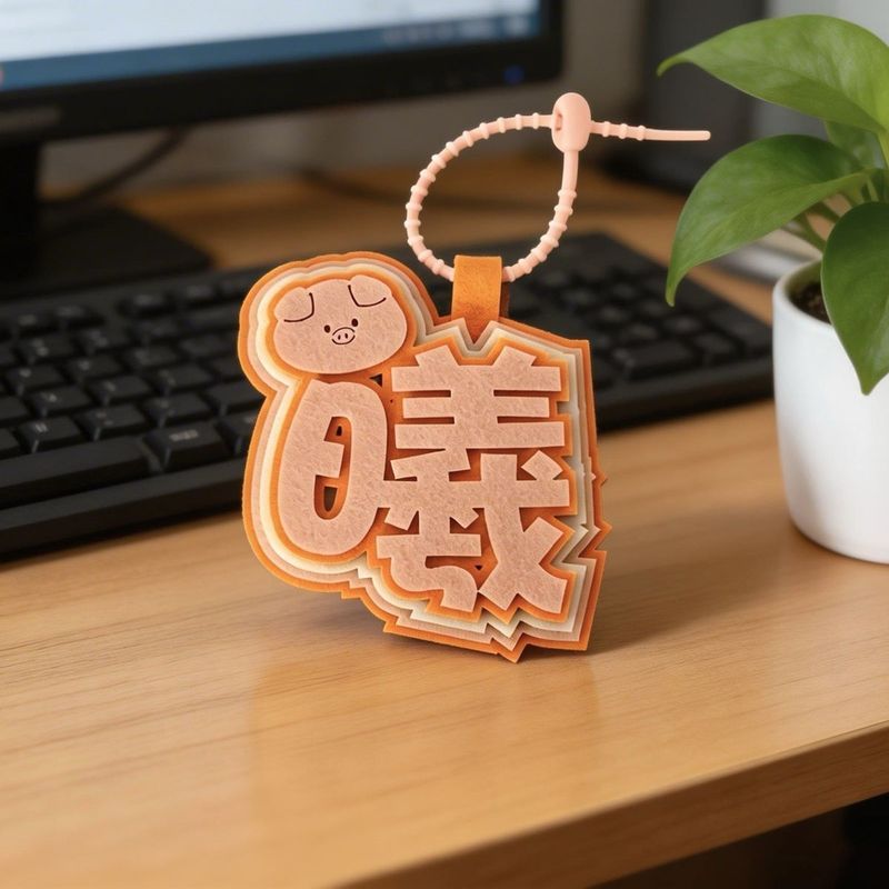Chasing Yutian Xiwei หมูน่ารักข้อความสร้างสรรค์จี้ไม่ทอ