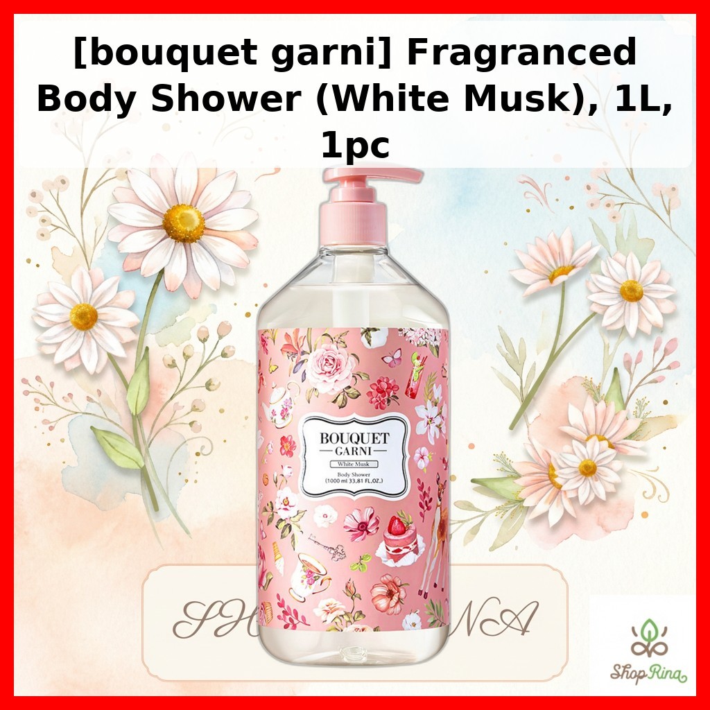 [bouquet garni] Fragranced Body Shower (White Musk), 1L, 1pc / Korean Body Shower / White Musk Scent