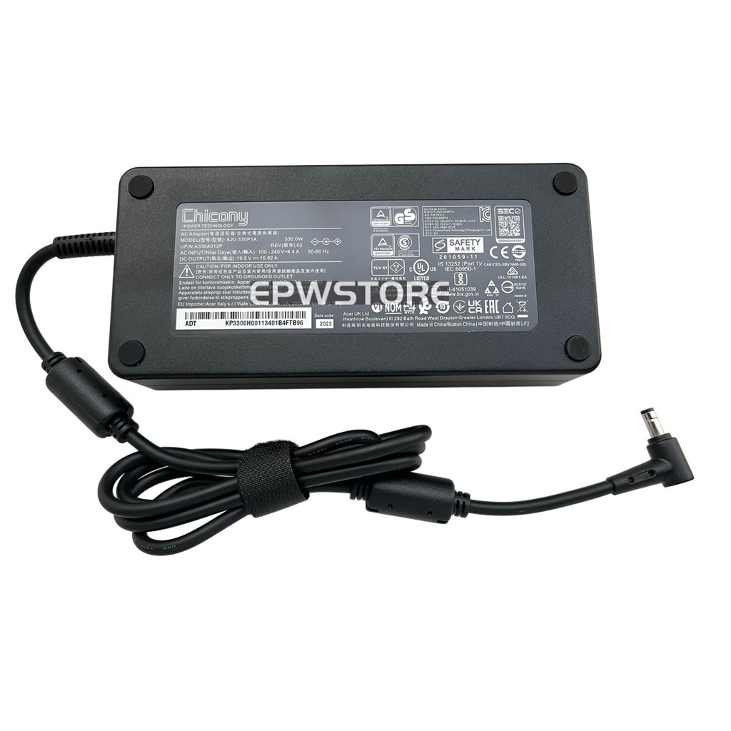 Chicony 330W AC Adapter Charger สําหรับ GIGABYTE AORUS 17X AXG-64AU665SH สายไฟ